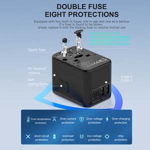 Adaptador de Viaje Universal de Escritorio 2A2C 17.5W para Múltiples Dispositivos con Enchufes EU, US, AUS, UK para Carga USB, Cargador de Pared de 4 Puertos - Product Image 4