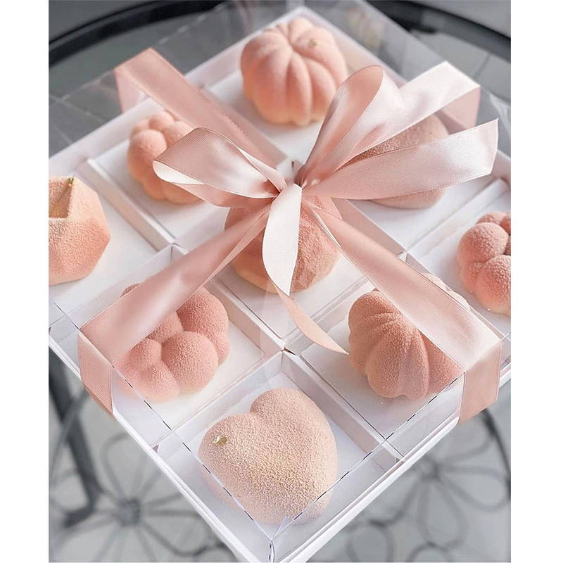FAAING Confezione da 30 Scatole per Cupcake, Scatola per Muffin con Finestra Trasparente, in Cartone bianco, per Decorare Torte e Trasporto Cupcake, 16 x 9 x 7,5 cm, 2 Fori