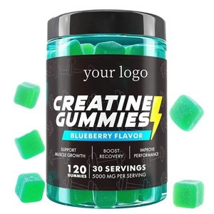 Bonbons gélifiés véganes à la créatine ODM sans sucre, complément pré-entraînement pour adultes, pour les passionnés de fitness en salle de sport, avec des bienfaits pour la croissance musculaire - Product Image 1