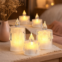 Mini Bougies LED Créatives en Forme de Rose, Lumières Nocturnes en Plastique, Décorations et Lumières d'Ambiance pour Noël et Anniversaire