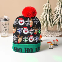 Gorro Navideño Divertido de Punto Rojo con Estampado Personalizado, con Luces LED 2026, Gorro Festivo Unisex para Adultos