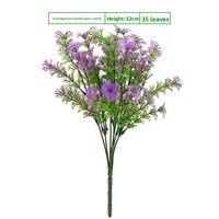 Miaolv Fleurs artificielles en plastique à 5 branches, type aiguilles de pin, 32 cm, 35 feuilles, arrangement de verdure décoratif mural