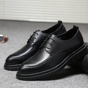 Zapatos de cuero artesanales de alta calidad y a la moda, zapatos de cuero cepillado estilo británico, zapatos de cuero para negocios, oficina y uso casual. - Product Image 1