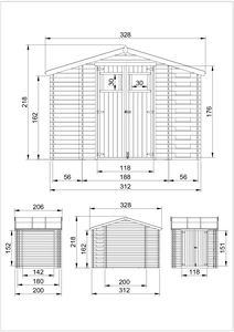 TIMBELA M389 Cobertizo de jardín de madera de fácil montaje 5,41 M X 206cm X 218cm 19mm Tablones naturales para almacenamiento al aire libre y muebles de jardín - Product Image 5