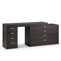 Table de toilette extensible pour chambre à coucher, design simple pour petits espaces, en chêne