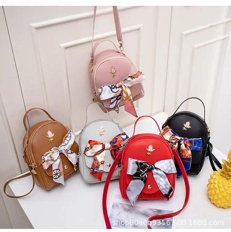 Wholesale Pu leather scarves backpacks women mini backpacks mobile phones handbags fresh sweet