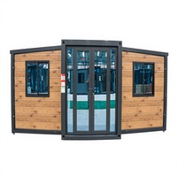 Maison conteneur extensible en bois naturel de 20 pieds, isolée et étanche, préfabriquée pour toutes les conditions climatiques et utilisation extérieure