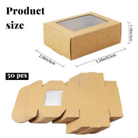 Boîtes cadeaux en papier pliables de petite taille avec fenêtres transparentes pour l'emballage de bonbons, biscuits, chocolats, desserts, savons faits à la main, échantillons cosmétiques