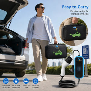Nouveau <span class=keywords><strong>chargeur</strong></span> EV portable 3,5 kW 16A Type 2 certifié CE, station EVSE de niveau 2 IP65, courant réglable, écran LCD - Product Image 6