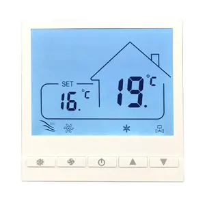 Thermostat de bobine de fan de pièce de Digital avec le chauffage et le refroidissement