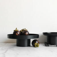 Plateau rond classique pour la décoration de la maison - Multifonctionnel pour bijoux, cosmétiques et salle de bain - Noir/Blanc