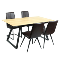 Table de salle à manger spacieuse en bois plaqué de luxe moderne pour la maison bureau salon meubles en panneaux de bois durables pour les hôtels en plein air