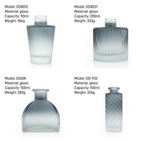 B2B Venta de liquidación Frosted Grey 40 70 160ml Difusor de caña de vidrio redondo Fragancia Botella de aroma recargable