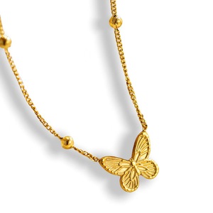 Collier Papillon Tendance en Acier Inoxydable Plaqué Or 18K – Bijou Papillon Simple pour Femme - Product Image 6