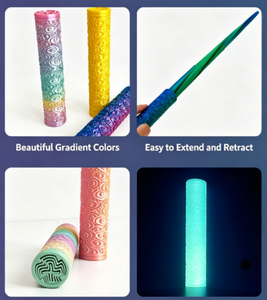 ด้ามจับดาบทรงกระบอกสีสันสดใสแบบ 3 มิติ ลายมังกรแบบยืดหดได้ พร้อมลวดลายรูปเมฆสำหรับเล่น - Product Image 1