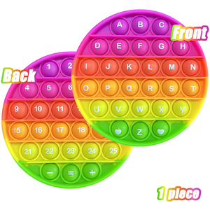 Giocattoli Sensoriali ABC <span class=keywords><strong>Pop</strong></span> in Silicone con Lettere e Numeri, Piccole Bolle Rotonde, Gioco Educativo di Matematica per l'Apprendimento dei Bambini - Product Image 1