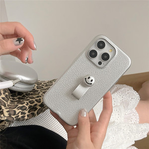 Zenos personnalisé série Logo14 en cuir PU pour étui de téléphone portable <span class=keywords><strong>Smiley</strong></span> Face Cartoon pour IPhone15 couleur unie OEM - Product Image 3