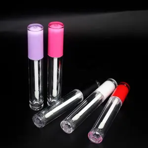 Hot Selling 5ml leere rot lila rosa Lip gloss Tube Behälter mit Zauberstäben benutzer definierte Logo Private Label Lip gloss mit Box