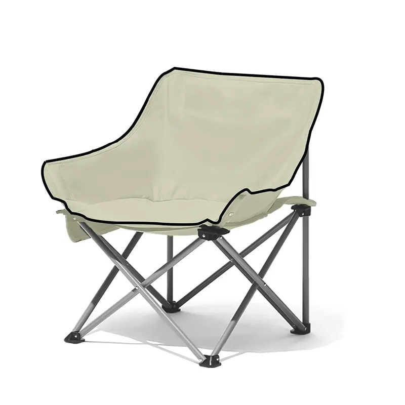 Ultralight Custom Logo Portable Camping Moon Chair Oxford Cloth Folding Seat For Hiking Fishing BBQ Festival