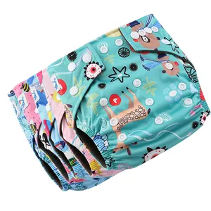 Personalized Charcoal Washable Baby Cloth Diaper Double Gusset