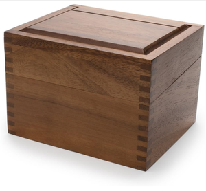 Boîte à <span class=keywords><strong>recettes</strong></span> en bois d'acacia avec séparateurs - Organisateur de cartes de cuisine à 2 compartiments avec étiquette - Product Image 5