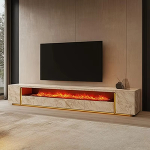 Moderno camino elettrico supporto TV e tavolino con Design a fiamma simulata pannello legno stile mobili per la casa per <span class=keywords><strong>soggiorno</strong></span> - Product Image 5