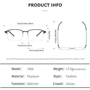 إطارات نظارات رجالية من التيتانيوم 7426، نظارات طبية أنيقة مع عدسات AC - Product Image 5