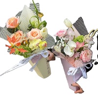 Lot de 2 boîtes à fleurs en carton gris écologiques personnalisées pour la Saint-Mère – Emballage de bouquet en forme de seau pour cadeaux