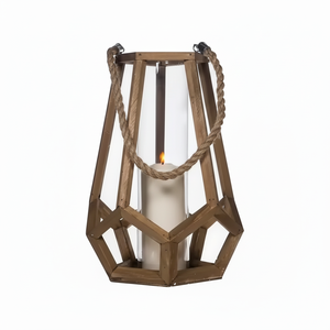 Alabaster Design <b>Wood</b> Decorative Candle <b>Lantern</b> | 15.5" High Rustic <b>Lantern</b> | Home Decor | <b>Wood</b> - Product Image 1