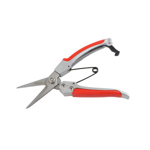 Tijeras de podar profesionales de acero inoxidable con cabezal recto, diseño de mariposa, mango de plástico rojo para ramas de 20-30 mm - Product Image 1