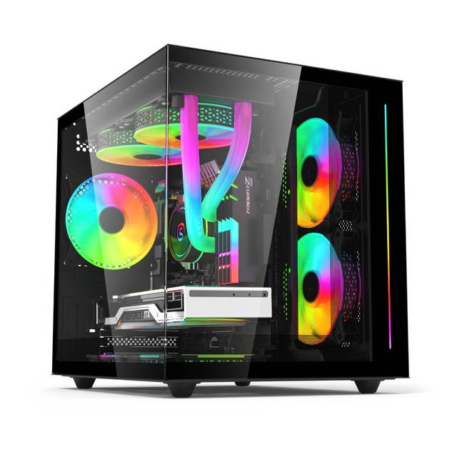 Tempered Glass Dual Champer Micro Atx Gaming case Gabinete Gamer Wholesales Gaming Computer Accessories Gabinete Pc for Desktop