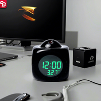 Nouvelle horloge numérique à commande vocale électronique avec projection, affichage au plafond, moniteur de température, fonction snooze, horloge de bureau