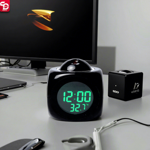 Nuevo Reloj Despertador Digital con Control por Voz y Proyección en el Techo, Monitor de Temperatura, Función de Repetición y Reloj de Escritorio - Product Image 1
