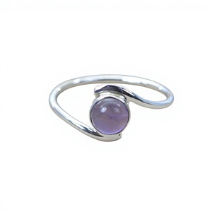Anillo de Plata de Ley 925 con Gema de Amatista, Joyería Fina Artesanal Cristiana de Estilo Antiguo, Certificada - Product Image 1