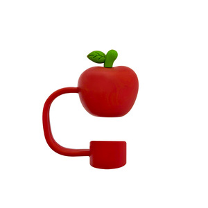 Nueva tapa de paja con temática navideña para Copa Stanley, tapa de pajita de silicona con forma de manzana de 10 mm para regalos de Navidad - Product Image 1