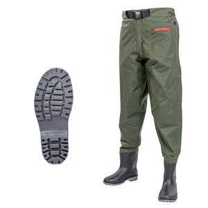 Vente chaude 3D nylon imperméable demi-pêche waders pantalon confortable pêche à la mouche fermeture éclair avant respirant wader avec le meilleur prix - Product Image 1