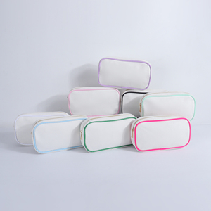 Keymay DIY cá nhân thêu Monogram ban đầu thư trang điểm Túi vải mỹ phẩm Túi vải Túi du lịch với đường ống TRIM - Product Image 5