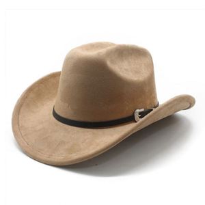 2025 New Arrival Fashion Trendy Suede Cowboy <b>Hat</b> Women Men Western Cowboy <b>Hat</b> Casual Travel Party Jazz <b>Hat</b> with Leather <b>Band</b> - Product Image 5