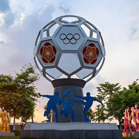 Statue de la Terre en Métal de Grande Taille, Design Géographique Urbain, Couleur Personnalisée, Sculpture Décorative Globe Terrestre en Acier Inoxydable Faite à la Main