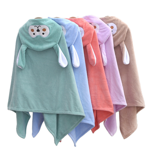 Telo <span class=keywords><strong>da</strong></span> bagno per bambini in velluto di corallo ricamato <span class=keywords><strong>accappatoio</strong></span> per bambini con assorbente coperta indossabile per uso domestico - Product Image 1