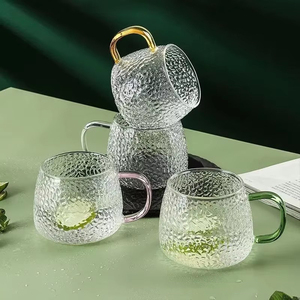 Classique Écologique Durable Résistant À La Chaleur Marteau <span class=keywords><strong>Verre</strong></span> Épaissie <span class=keywords><strong>Tropical</strong></span> Poignée Antidéflagrante 400ml Grande Capacité Tasse À Thé - Product Image 3