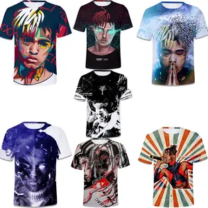 Custom 3d digital printing mardi gras t shirt printer rapper graphic t shirts Polyester Cotton Blend shirts for men hip hop
