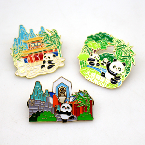 Nhà sản xuất huy hiệu ghim cài áo kim loại thủ công bán buôn, trâm cài hình gấu trúc, quà lưu niệm du lịch, logo tùy chỉnh, ghim men mềm cứng - Product Image 4