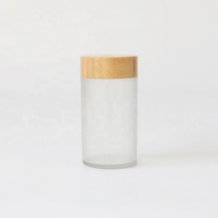Pilulier transparent de luxe personnalisé 150cc 300cc conteneur de capsules de collagène avec couvercle en bois de bambou