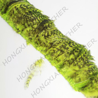 Plumes de coq chinchilla teintées de 4-6 pouces, en guirlande, pour montage de mouches de pêche, costumes de carnaval et accessoires