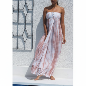 Longue robe d'été sans manches, style Boho Chic, décontractée, épaule dénudée, dos élastique, 2020 - Product Image 1