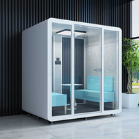 Cabine de bureau moderne et écologique, silencieuse, acoustique et insonorisée, avec cadre en acier, pour salle de conférence, studio d'enregistrement intérieur, bureau