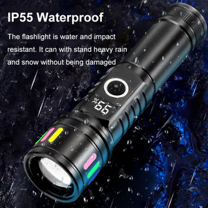 Lampe <span class=keywords><strong>torche</strong></span> super lumineuse à bande fluorescente LED, type C USB, écran LCD numérique, 5 modes, zoom, <span class=keywords><strong>3000</strong></span> <span class=keywords><strong>lumens</strong></span>, lampe de randonnée en plein air - Product Image 5