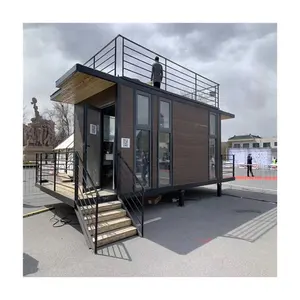 2021 मोबाइल घर डेक पोर्टेबल बंगला मिल में बना हुआ अपार्टमेंट स्नान दो कहानी कंटेनर घर गर्म बिक्री छोटे Prefab घर