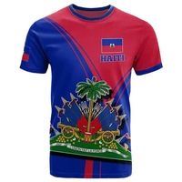 Nouveau design T-shirt de soutien à l'équipe de football d'Haïti, T-shirts drapeau haïtien, maillot de football en polyester pour les fans, fête et célébration